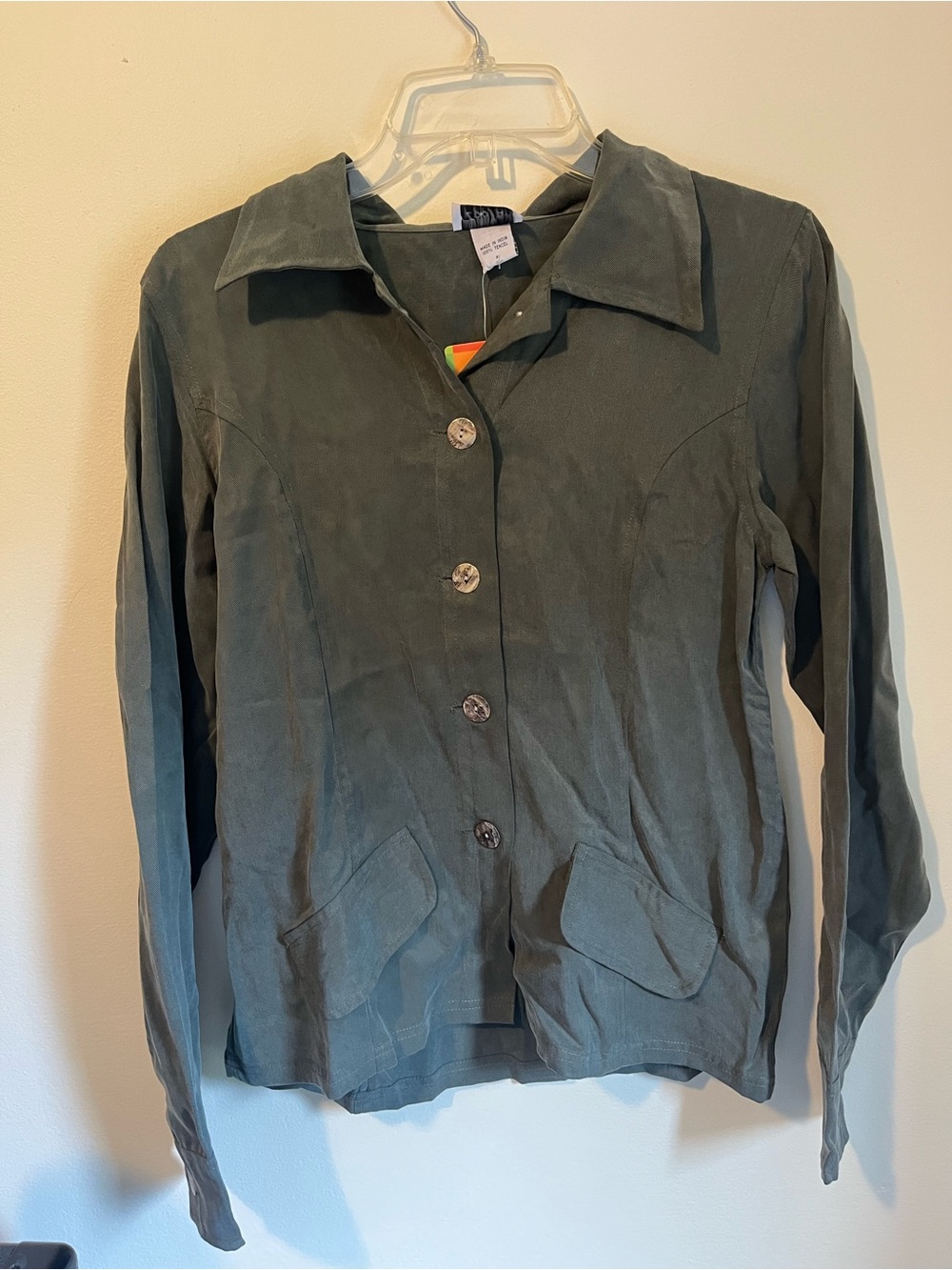 Olive Green Jacket/Top - Soft Stylish Utility Cut
